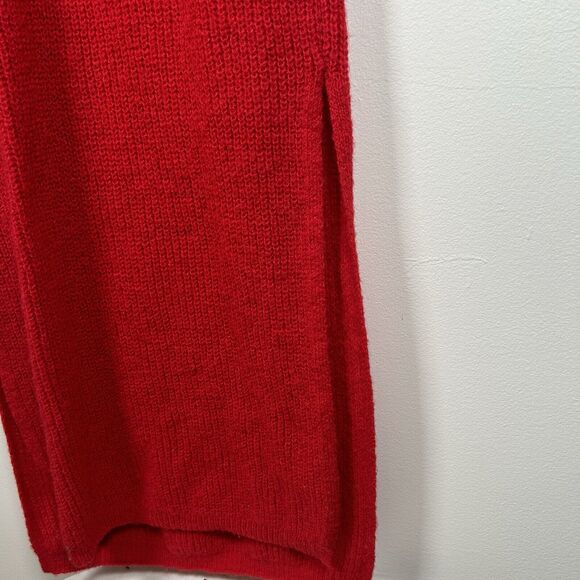 NWT NAKD Knitted Open Back Wide Sleeve Slit Sweater Dress Red Women's Size S/M - Picture 6 of 12